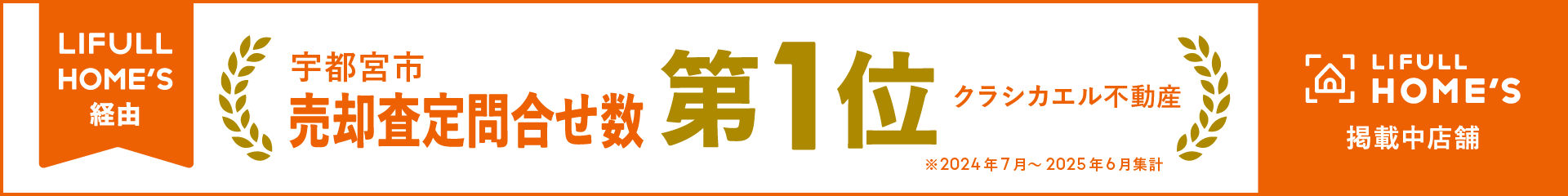 売却査定問合せ数第1位