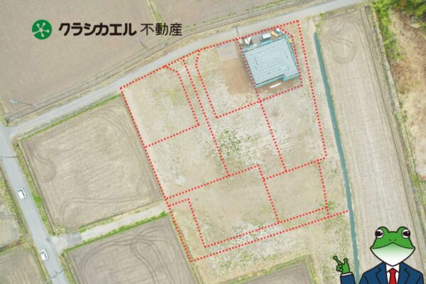 【100坪超の開放感】建築条件なし！ 平屋もドッグランも叶う広大地