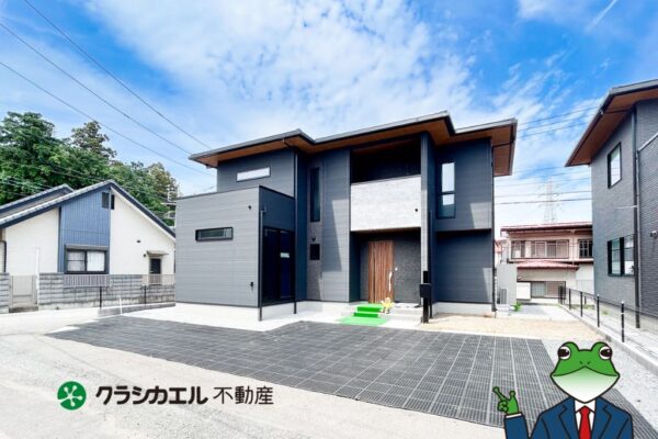 滝の原3丁目の角地。 56坪超の敷地に佇む4LDK＋2Sの新築住宅。